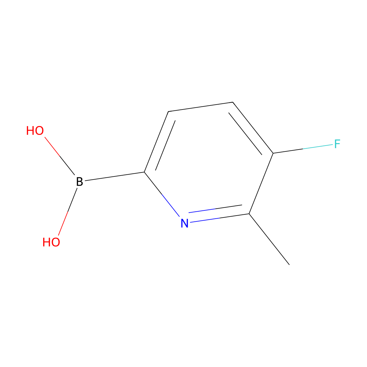 (5-Fluoro-6-methylpyridin-2-yl)boronic acid molecular structure, CAS 1208101-45-4