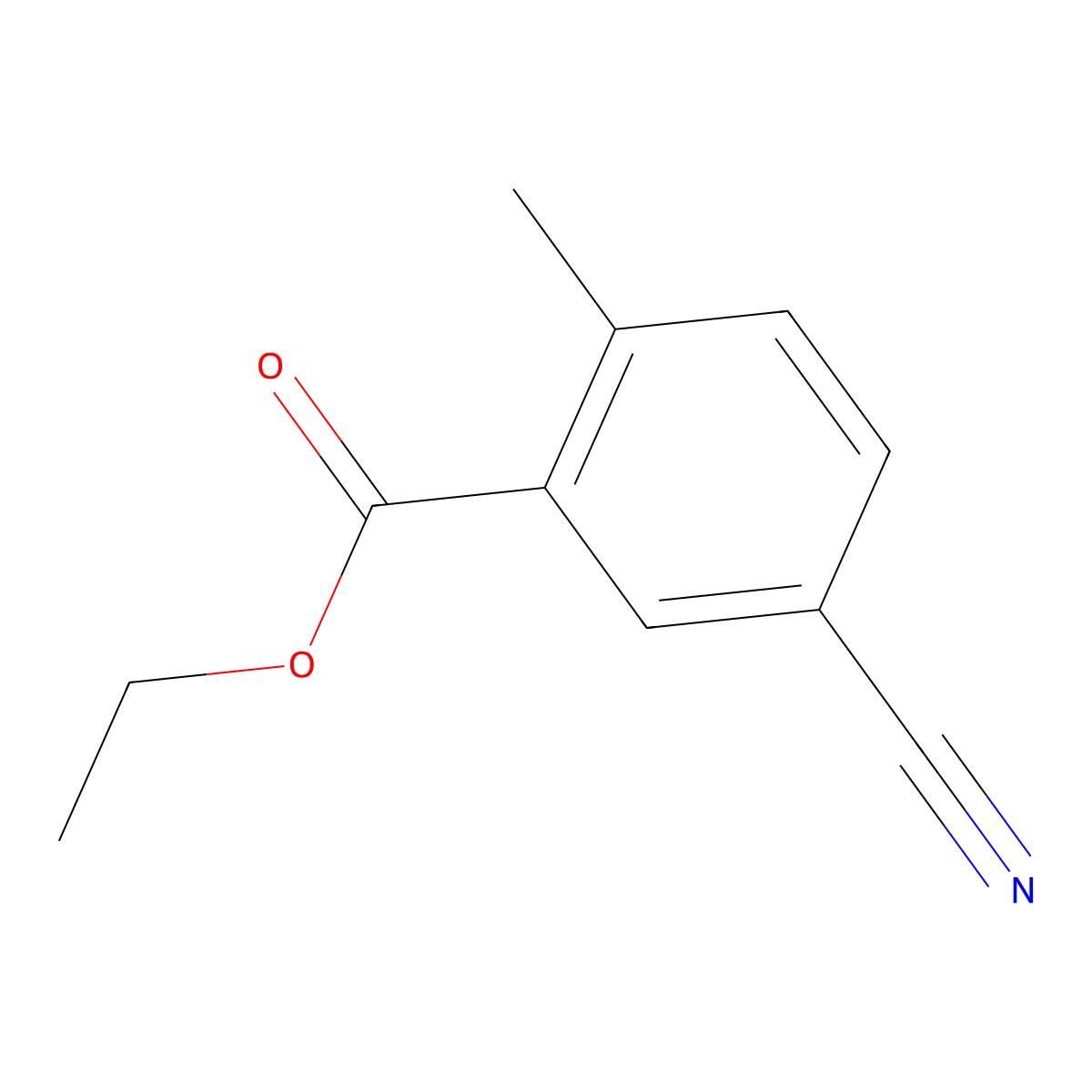 Ethyl 5-cyano-2-methylbenzoate molecular structure, CAS 1208105-21-8