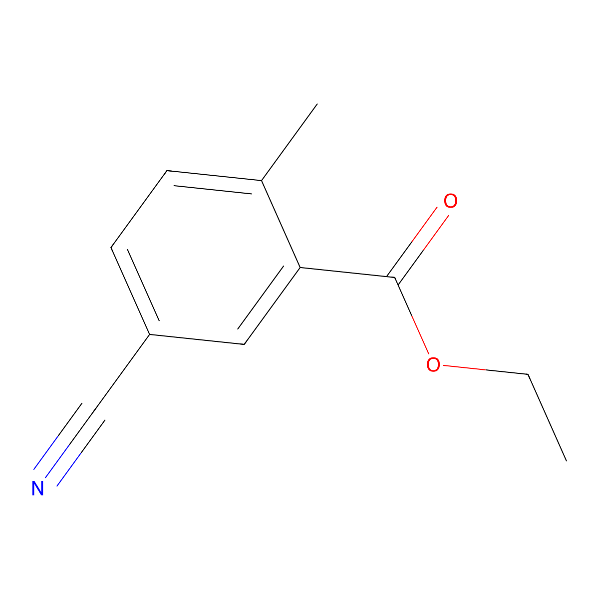 Ethyl 5-cyano-2-methylbenzoate molecular structure, CAS 1208105-21-8