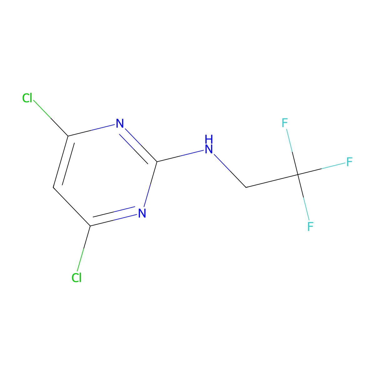 4,6-dichloro-N-(2,2,2-trifluoroethyl)pyrimidin-2-amine molecular structure, CAS 1208109-04-9