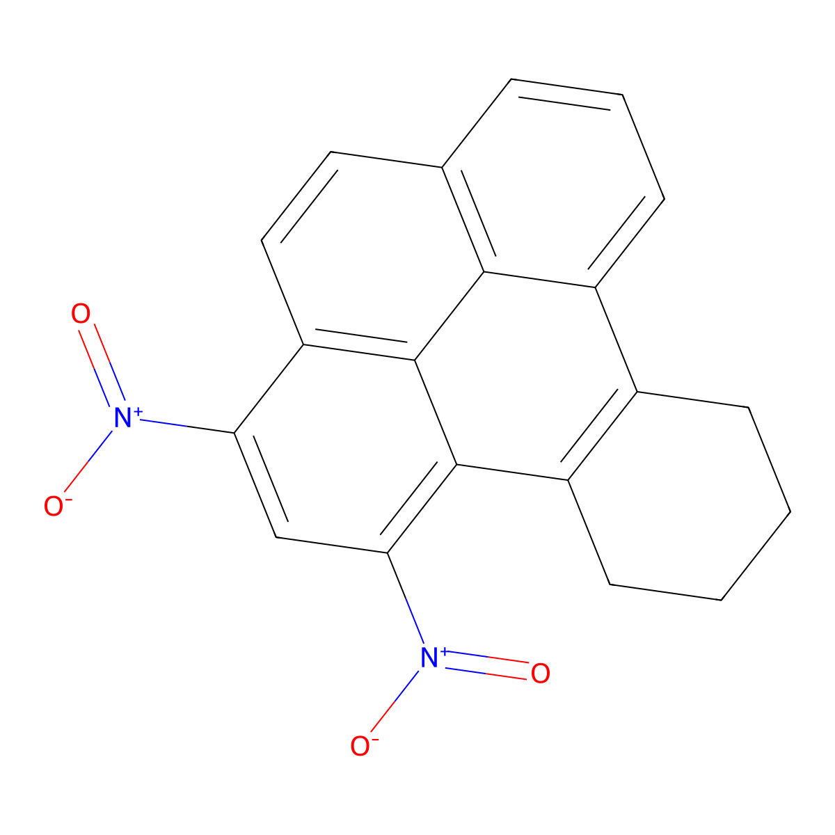 Benzo(e)pyrene, 9,10,11,12-tetrahydro-1,3-dinitro- molecular structure, CAS 120812-50-2