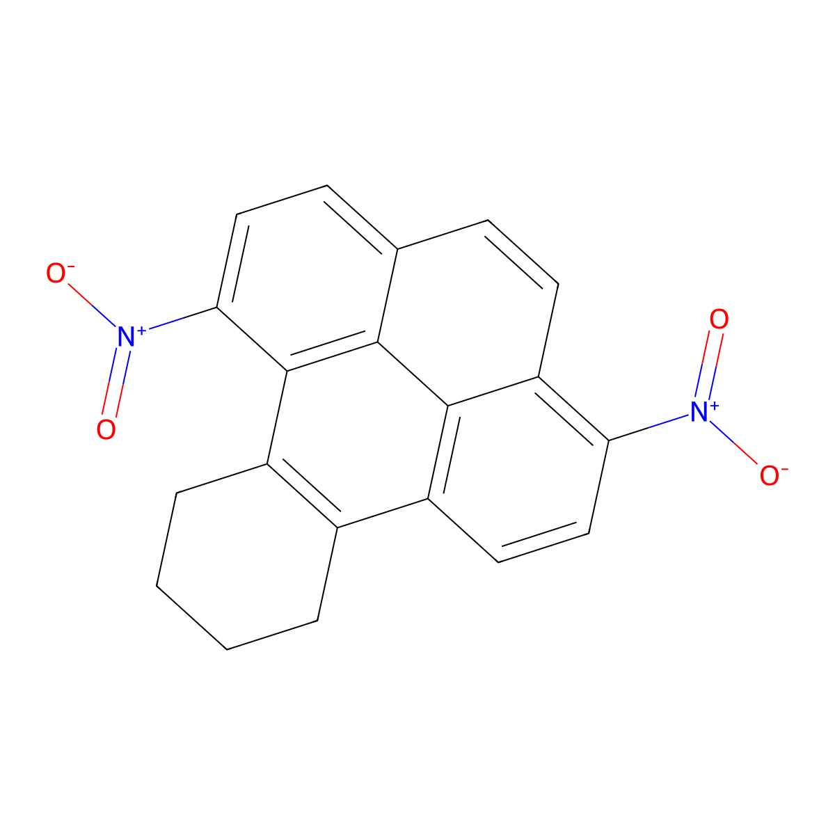 Benzo(e)pyrene, 9,10,11,12-tetrahydro-1,6-dinitro- molecular structure, CAS 120812-51-3