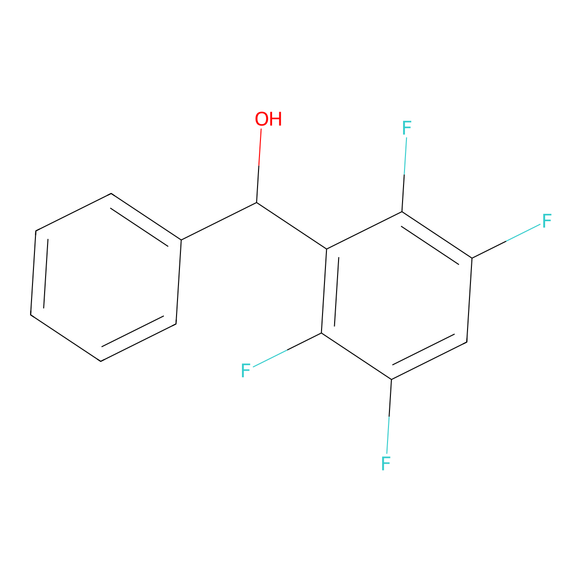 2,3,5,6-Tetrafluoro-alpha-phenylbenzenemethanol molecular structure, CAS 120820-42-0