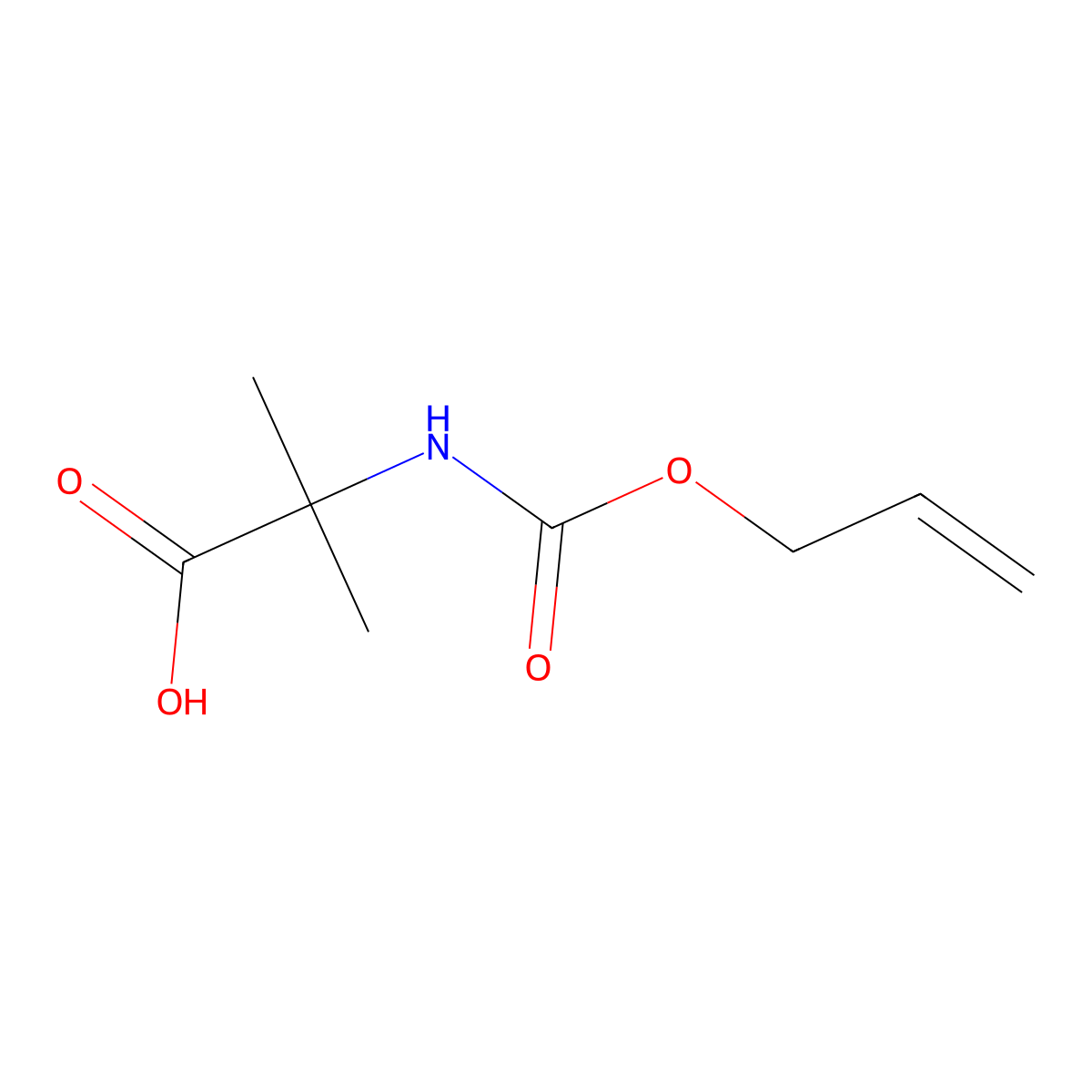 2-Allyloxycarbonylamino-2-methyl-propionic acid molecular structure, CAS 120821-24-1