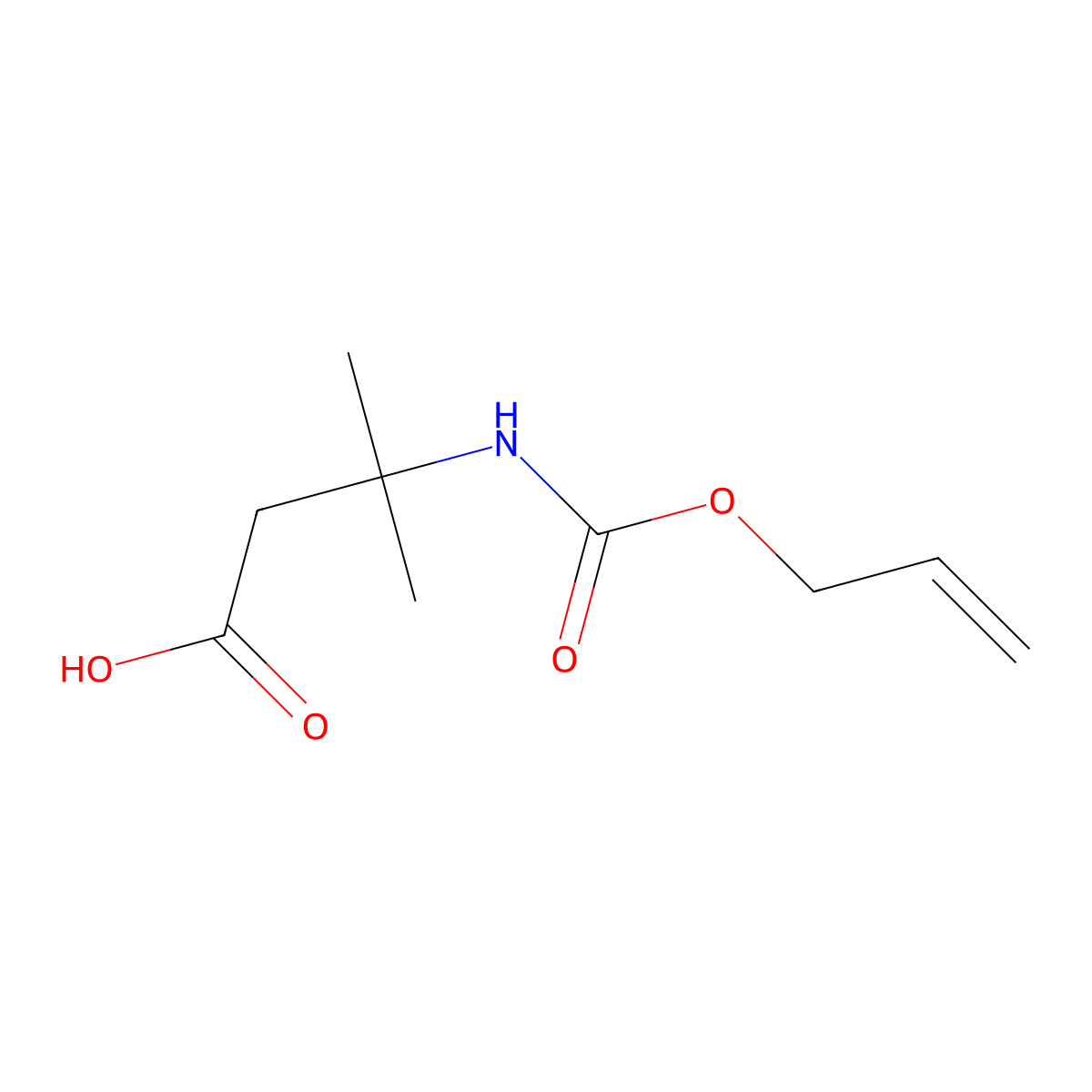 3-Methyl-3-{[(prop-2-en-1-yloxy)carbonyl]amino}butanoic acid molecular structure, CAS 120821-25-2