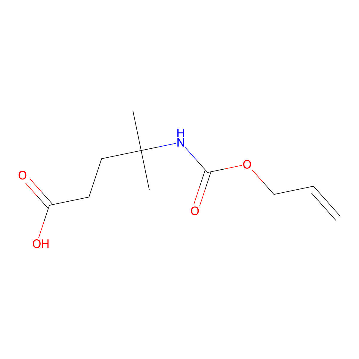 4-Methyl-4-{[(prop-2-en-1-yloxy)carbonyl]amino}pentanoic acid molecular structure, CAS 120821-27-4