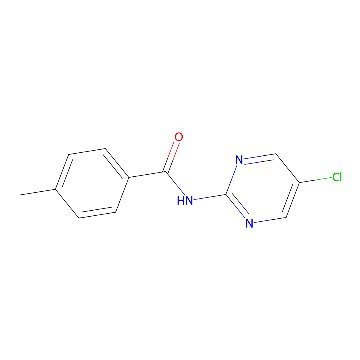 N-(5-chloropyrimidin-2-yl)-4-methylbenzamide molecular structure, CAS 120821-48-9