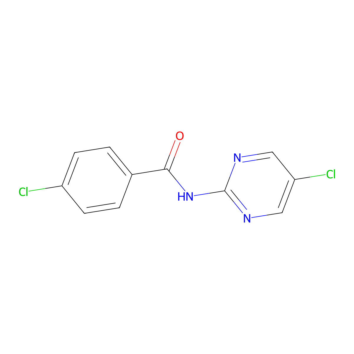 4-chloro-N-(5-chloropyrimidin-2-yl)benzamide molecular structure, CAS 120821-50-3