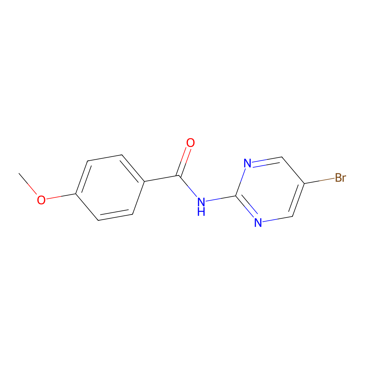 N-(5-bromopyrimidin-2-yl)-4-methoxybenzamide molecular structure, CAS 120821-52-5