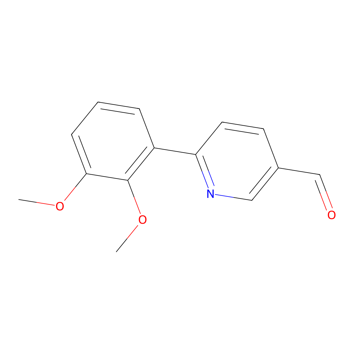 6-(2,3-Dimethoxyphenyl)-3-pyridinecarboxaldehyde molecular structure, CAS 1208222-55-2
