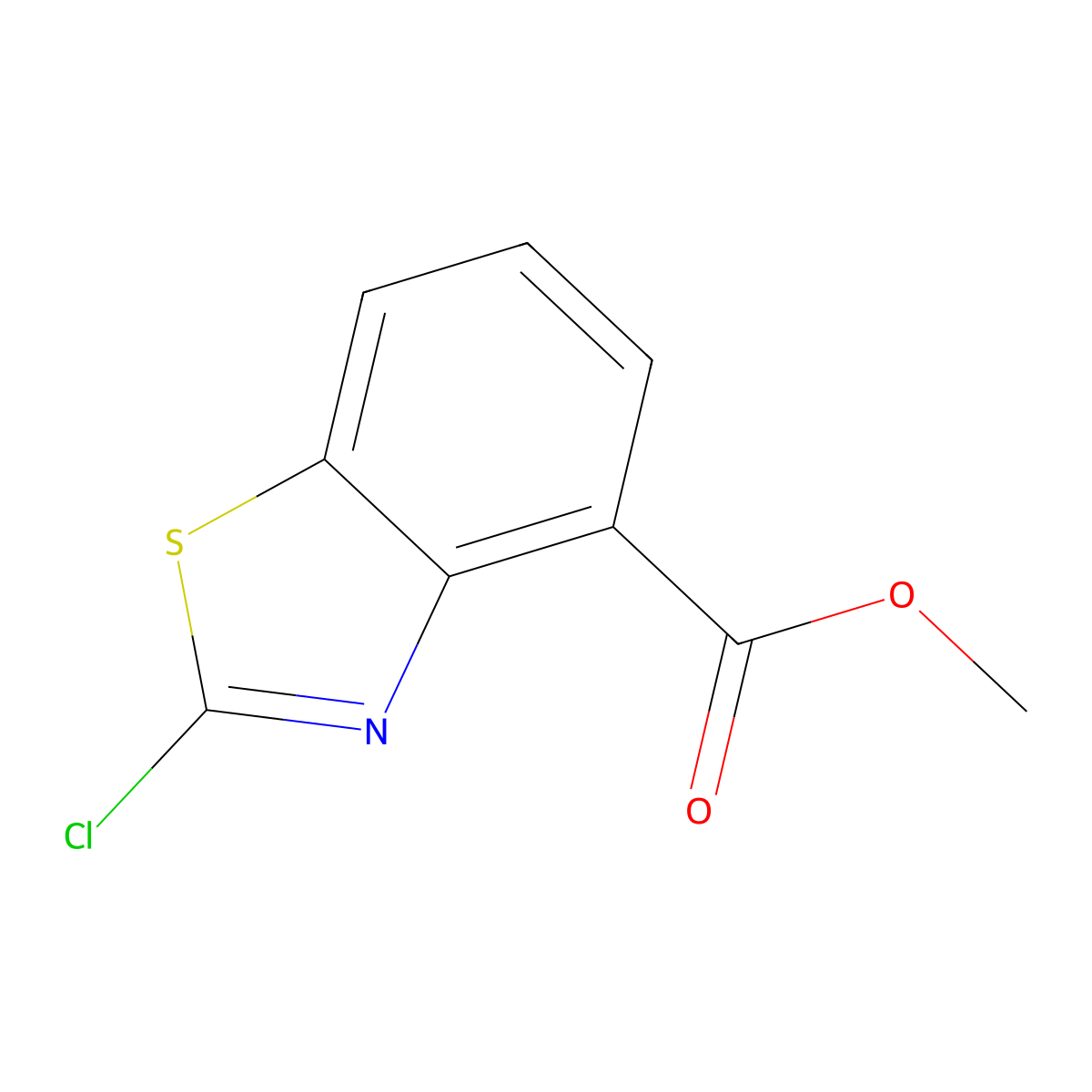Methyl 2-chloro-1,3-benzothiazole-4-carboxylate molecular structure, CAS 1208225-86-8