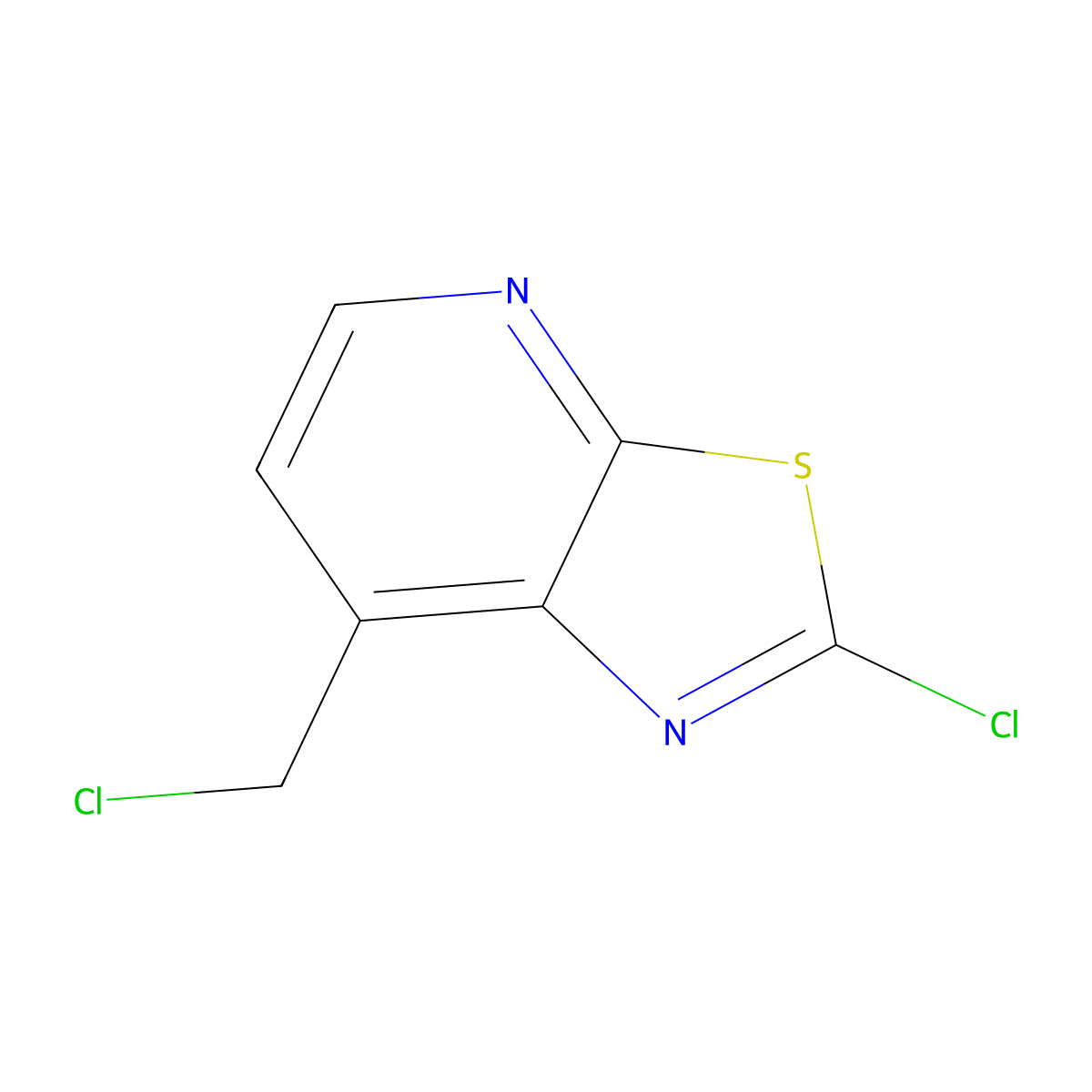 2-Chloro-7-(chloromethyl)thiazolo[5,4-b]pyridine molecular structure, CAS 1208225-89-1