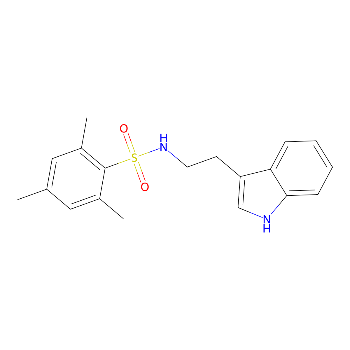 N-[2-(1H-indol-3-yl)ethyl]-2,4,6-trimethylbenzenesulfonamide molecular structure, CAS 120823-40-7