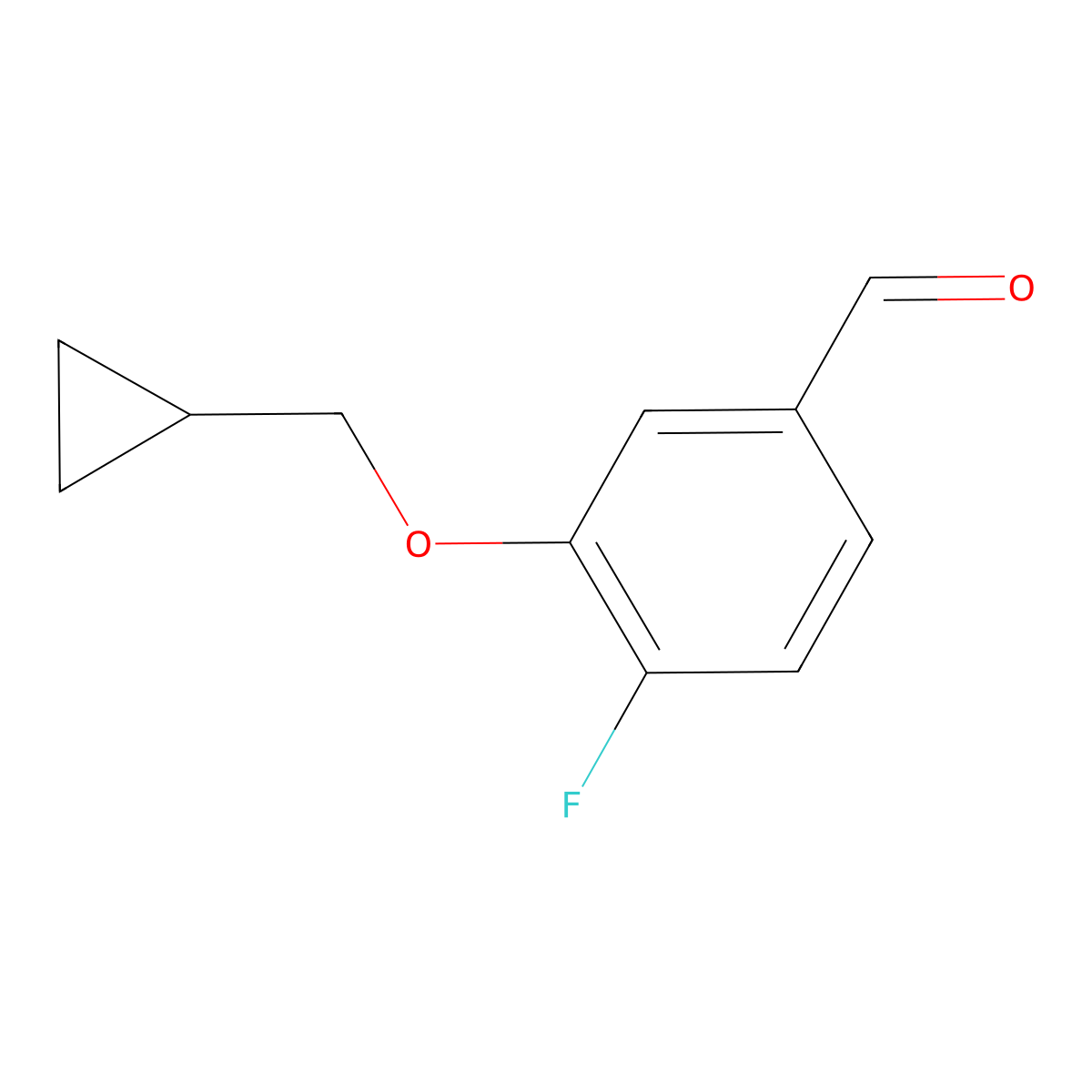 3-(Cyclopropylmethoxy)-4-fluorobenzaldehyde molecular structure, CAS 1208231-17-7
