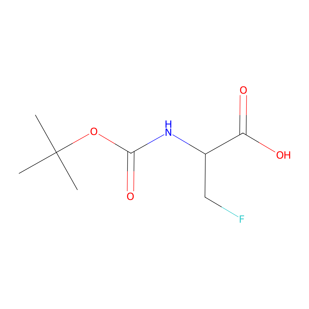 N-[(1,1-Dimethylethoxy)carbonyl]-3-fluoro-D-alanine molecular structure, CAS 1208231-33-7