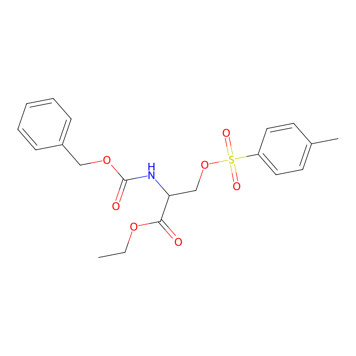 Ethyl 2-benzyloxycarbonylamino-3-(toluene-4-sulfonyloxy)propionate molecular structure, CAS 120824-80-8