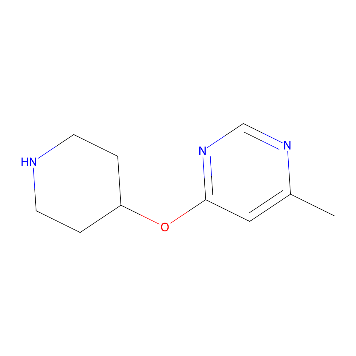 4-Methyl-6-(piperidin-4-yloxy)pyrimidine molecular structure, CAS 1208254-87-8