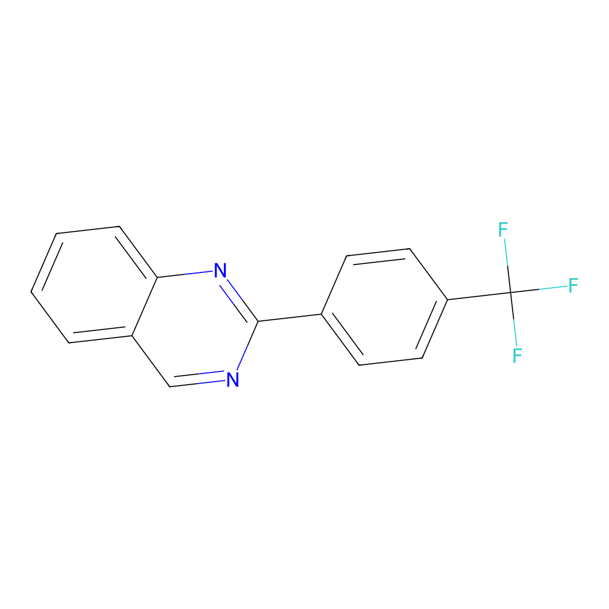 2-(4-(Trifluoromethyl)phenyl)quinazoline molecular structure, CAS 1208259-10-2