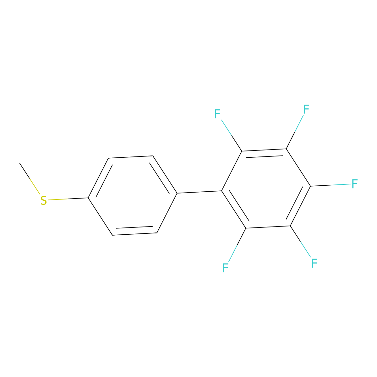 4'-Methylsulfanyl-2,3,4,5,6-pentafluorobiphenyl molecular structure, CAS 1208262-31-0