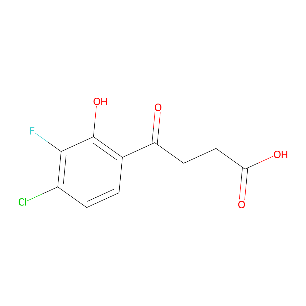 4-(4-Chloro-3-fluoro-2-hydroxyphenyl)-4-oxobutanoic acid molecular structure, CAS 1208265-79-5