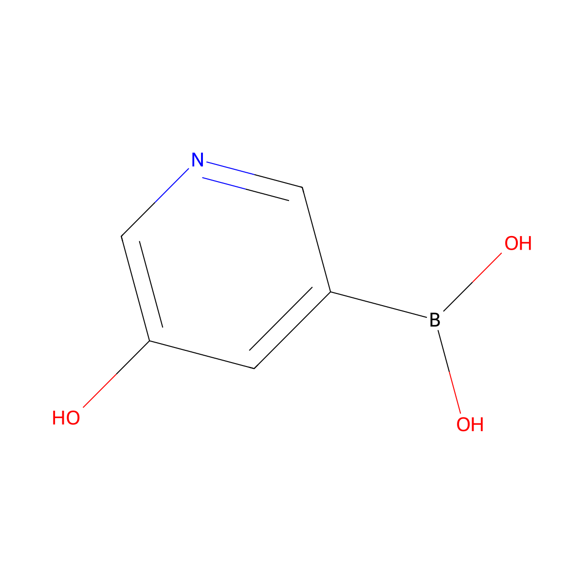 (5-Hydroxypyridin-3-yl)boronic acid molecular structure, CAS 1208308-11-5