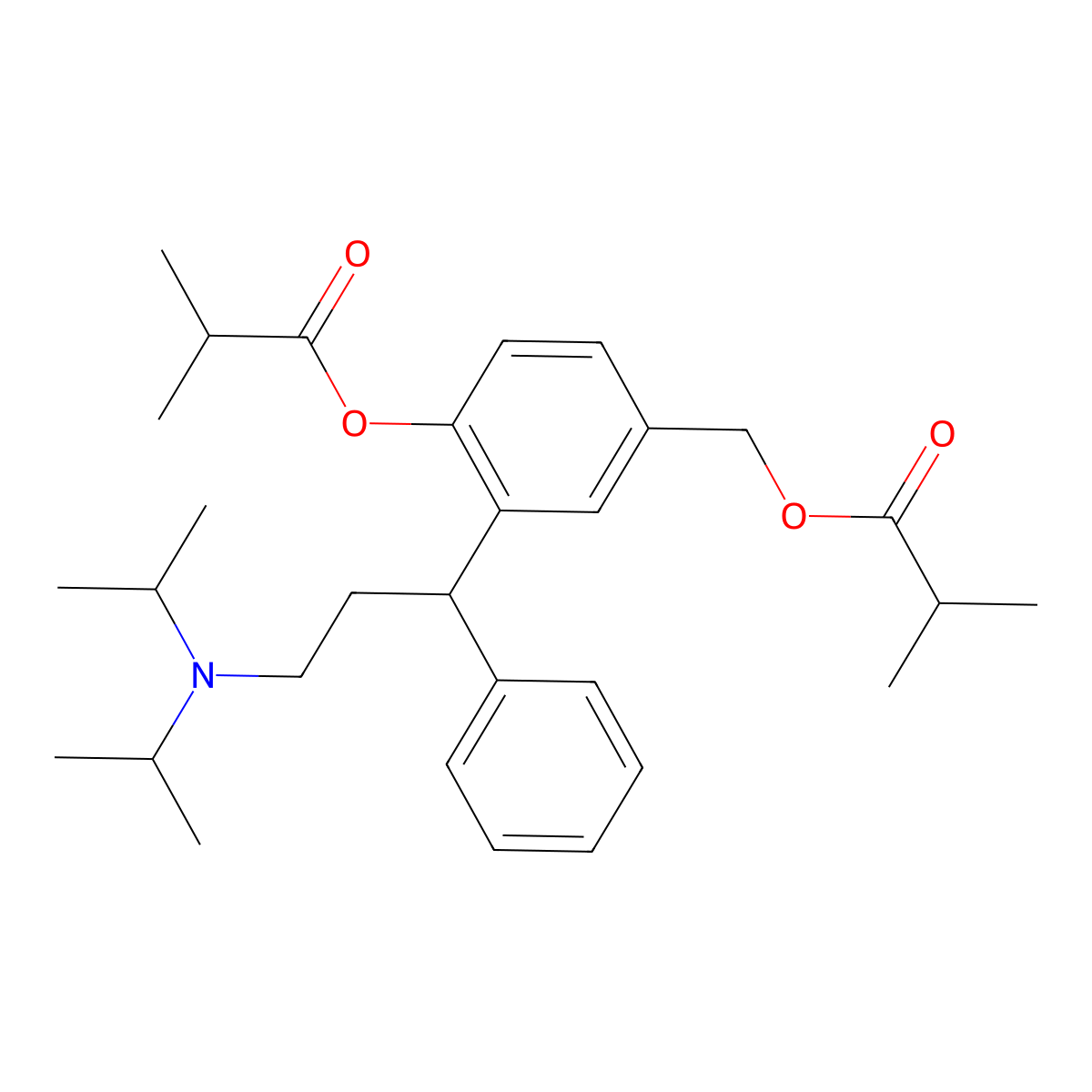2-{(1S)-3-[Di(propan-2-yl)amino]-1-phenylpropyl}-4-{[(2-methylpropanoyl)oxy]methyl}phenyl 2-methylpropanoate molecular structure, CAS 1208313-13-6
