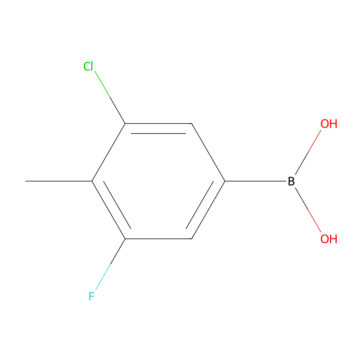 3-Chloro-5-fluoro-4-methylphenylboronic acid molecular structure, CAS 1208313-37-4