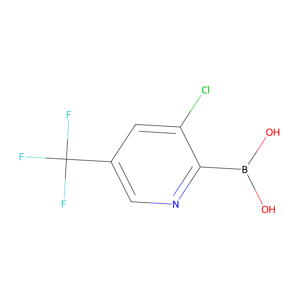 3-Chloro-5-(trifluoromethyl)pyridin-2-ylboronic acid molecular structure, CAS 1208314-89-9