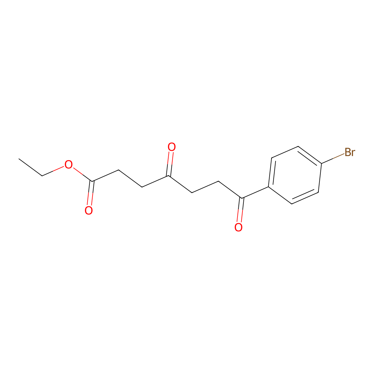 Ethyl 7-(4-bromophenyl)-4,7-dioxoheptanoate molecular structure, CAS 1208318-08-4