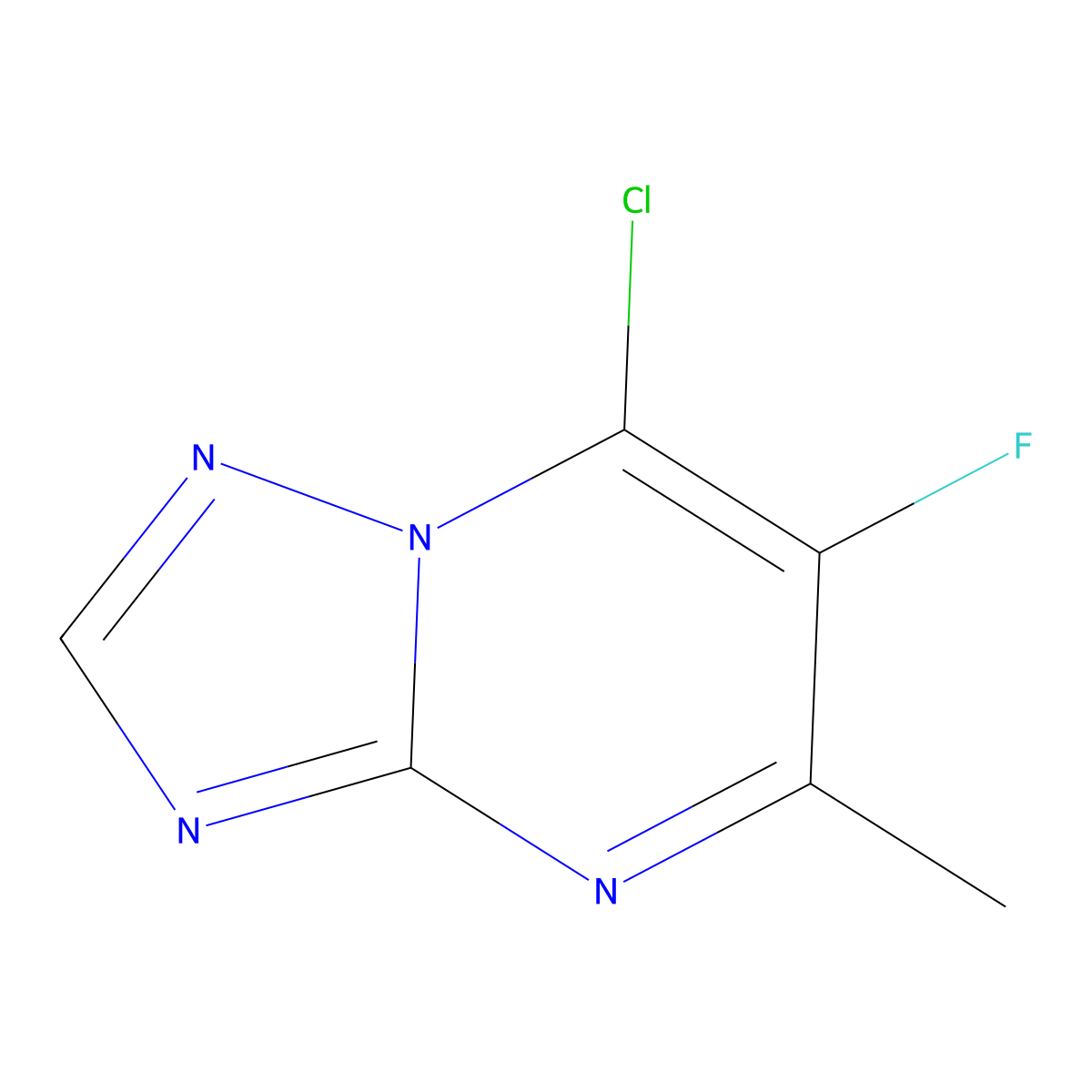 7-Chloro-6-fluoro-5-methyl-[1,2,4]triazolo[1,5-a]pyrimidine molecular structure, CAS 1208336-28-0