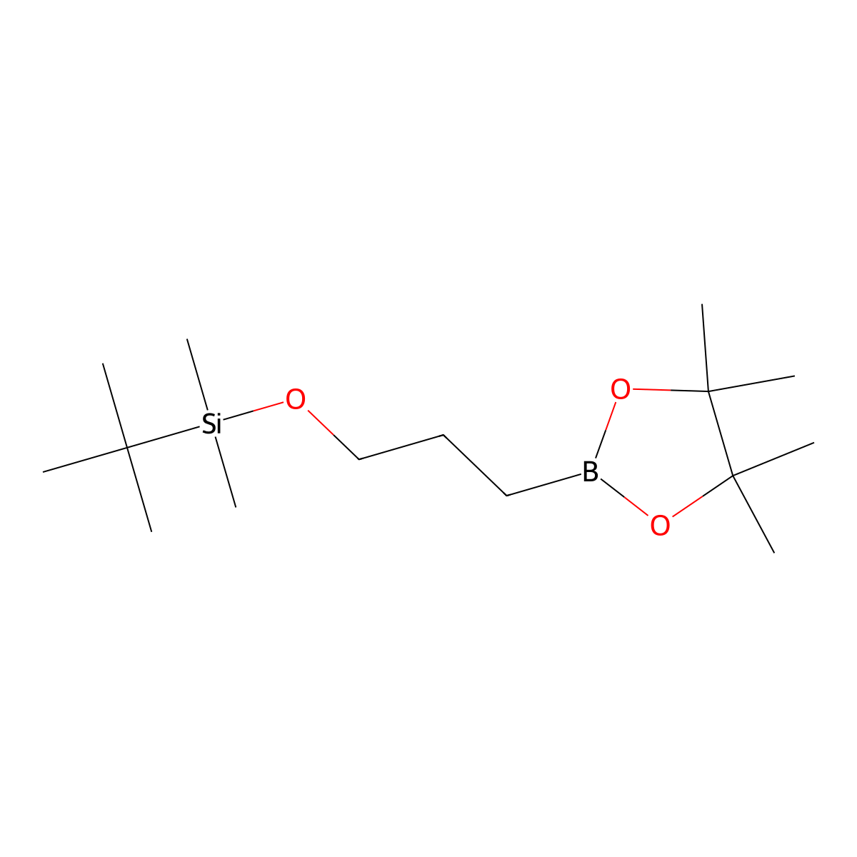 tert-Butyldimethyl(3-(4,4,5,5-tetramethyl-1,3,2-dioxaborolan-2-yl)propoxy)silane molecular structure, CAS 1208341-81-4