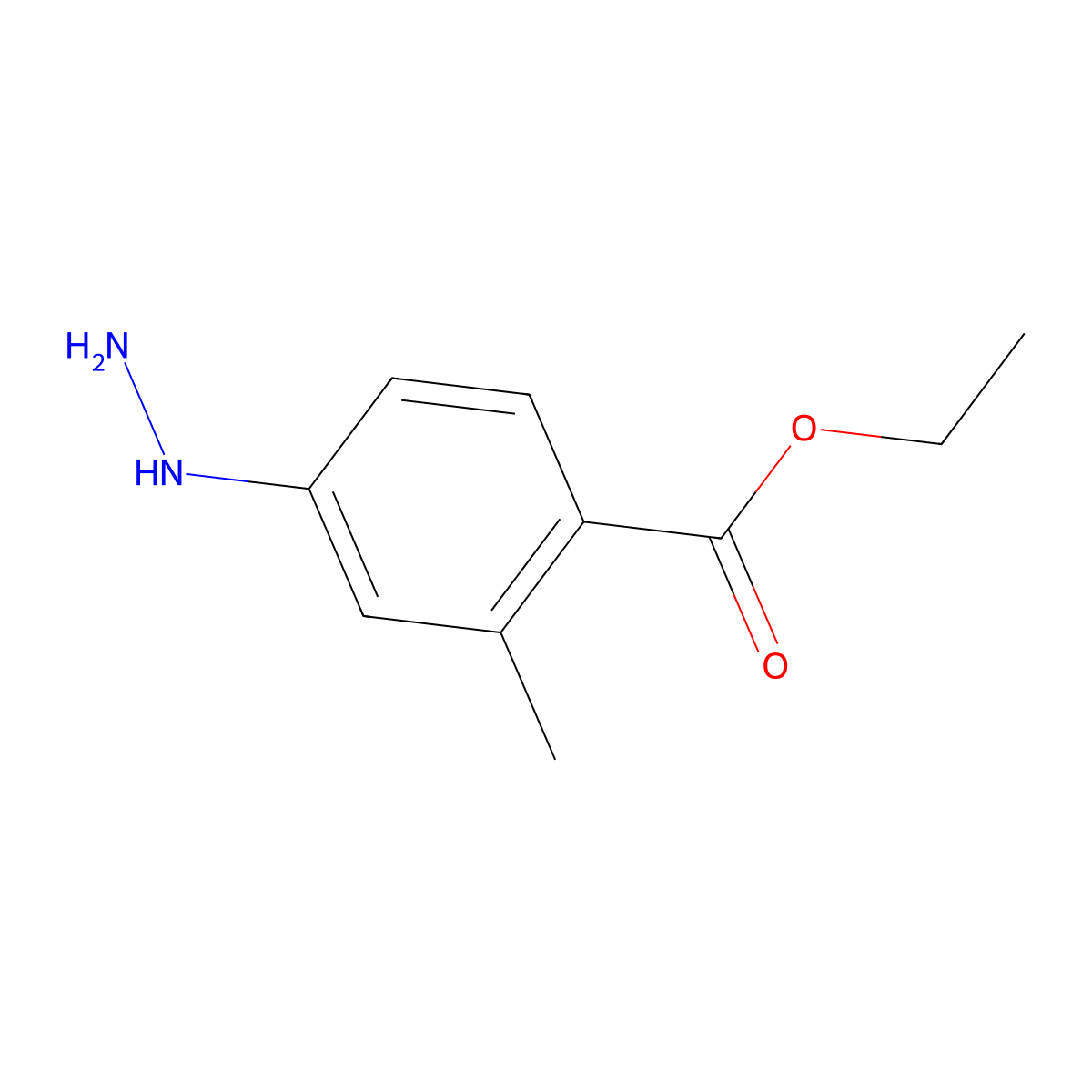 Ethyl 4-hydrazinyl-2-methylbenzoate molecular structure, CAS 1208351-24-9