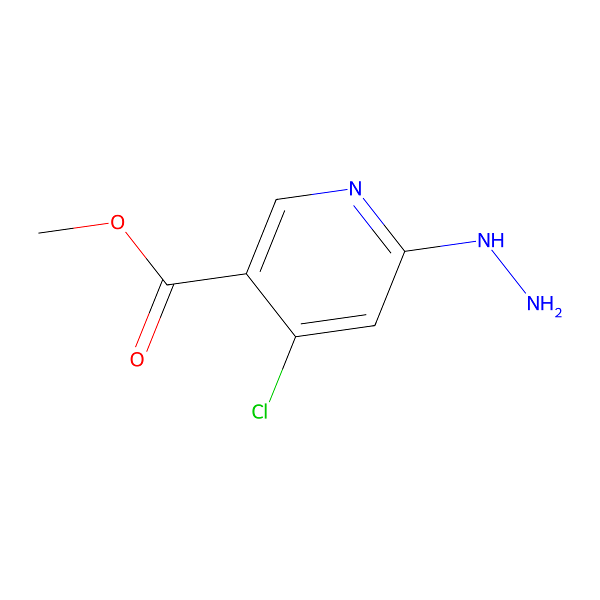 Methyl 4-chloro-6-hydrazinylpyridine-3-carboxylate molecular structure, CAS 1208352-78-6