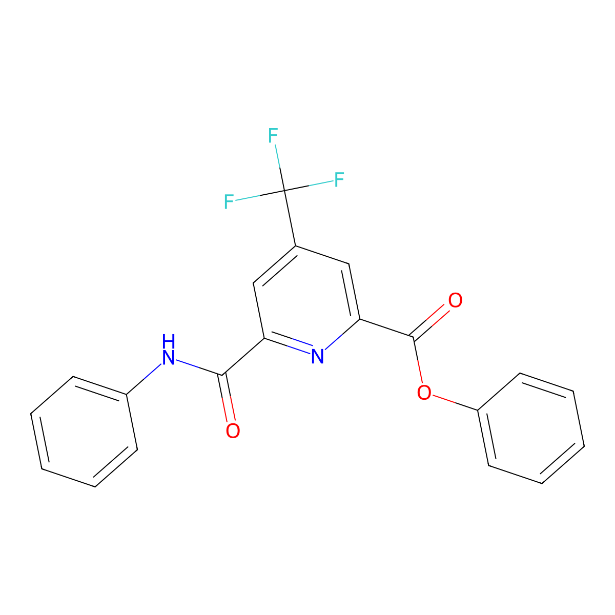 Phenyl 6-(anilinocarbonyl)-4-(trifluoromethyl)-2-pyridinecarboxylate molecular structure, CAS 1208366-35-1