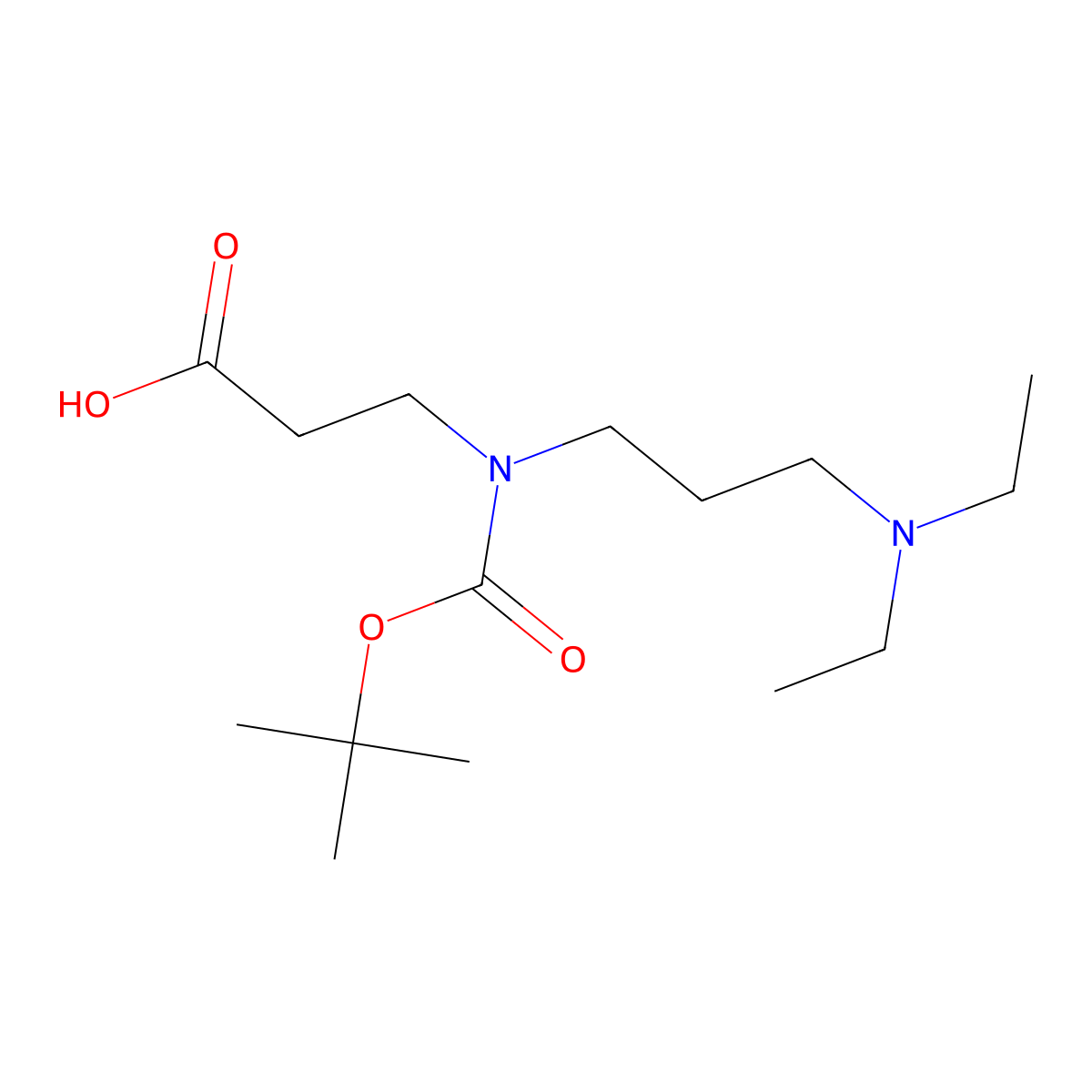 3-{[(Tert-butoxy)carbonyl][3-(diethylamino)propyl]amino}propanoic acid molecular structure, CAS 1208370-74-4