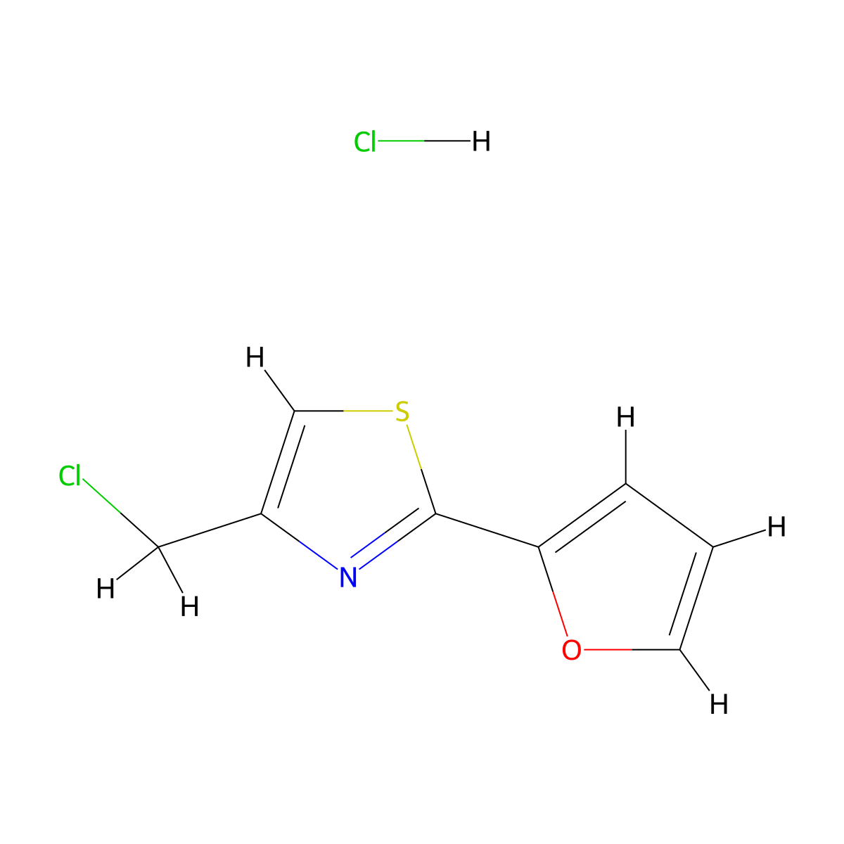 4-(Chloromethyl)-2-(furan-2-yl)-1,3-thiazole hydrochloride molecular structure, CAS 1208375-41-0