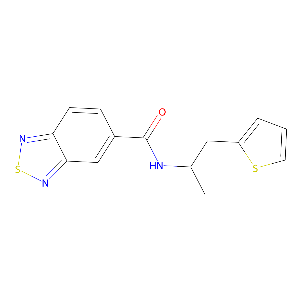 N-(1-(thiophen-2-yl)propan-2-yl)benzo[c][1,2,5]thiadiazole-5-carboxamide molecular structure, CAS 1208383-47-4
