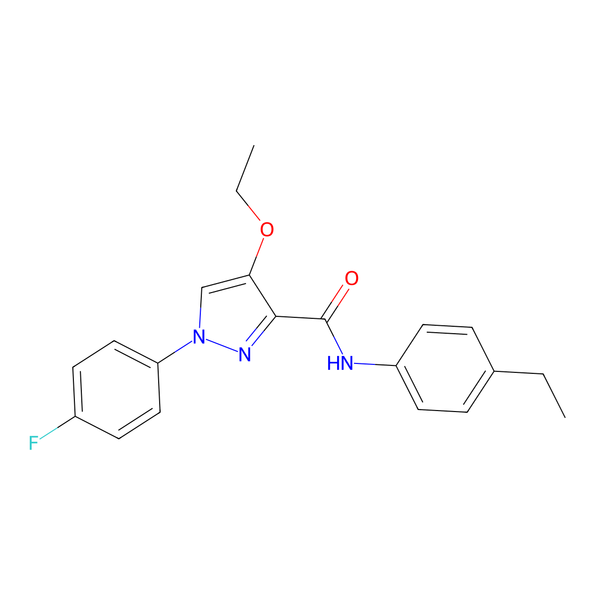 4-ethoxy-N-(4-ethylphenyl)-1-(4-fluorophenyl)-1H-pyrazole-3-carboxamide molecular structure, CAS 1208388-05-9