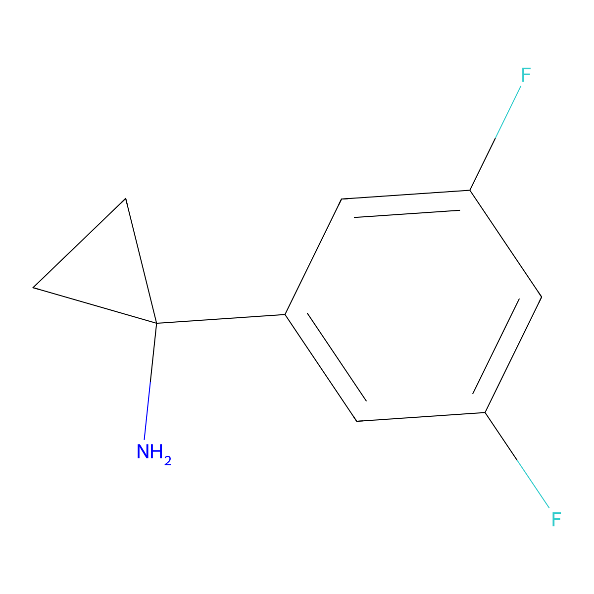 1-(3,5-Difluorophenyl)cyclopropanamine molecular structure, CAS 1208389-30-3