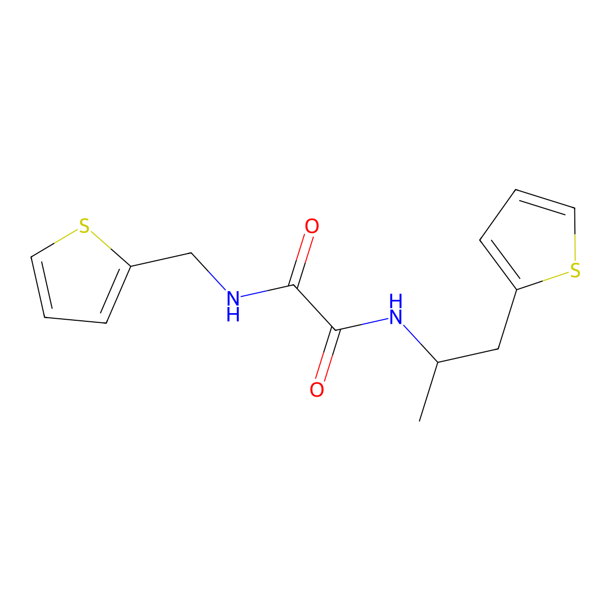N1-(1-(thiophen-2-yl)propan-2-yl)-N2-(thiophen-2-ylmethyl)oxalamide molecular structure, CAS 1208395-96-3