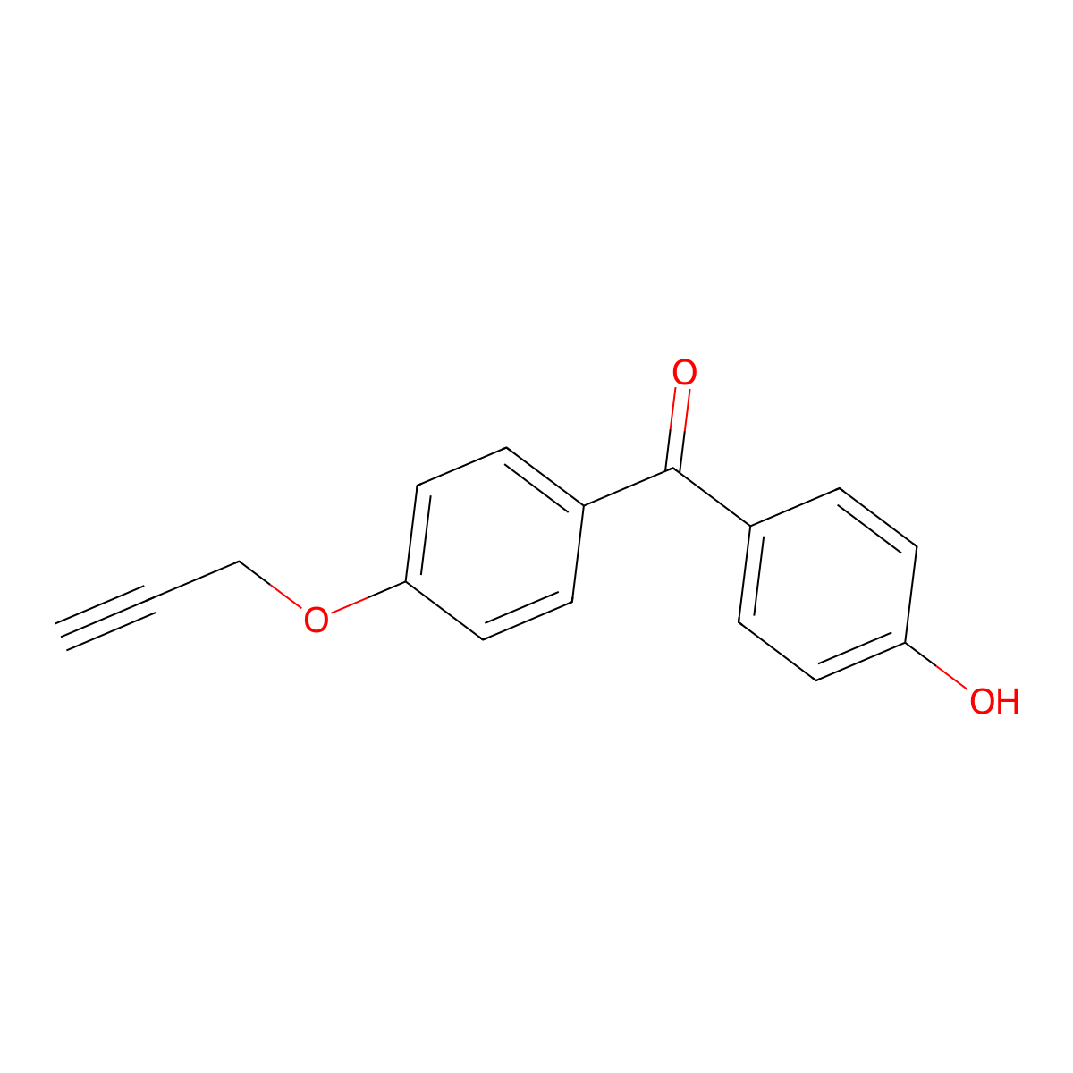 (4-Hydroxyphenyl)(4-(prop-2-yn-1-yloxy)phenyl)methanone molecular structure, CAS 1208395-99-6