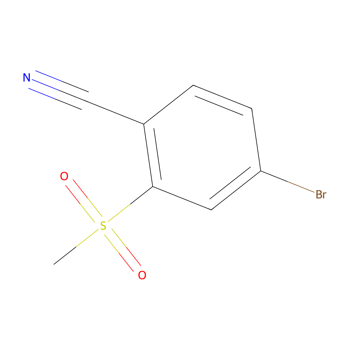 4-Bromo-2-(methylsulfonyl)benzonitrile molecular structure, CAS 1208402-11-2