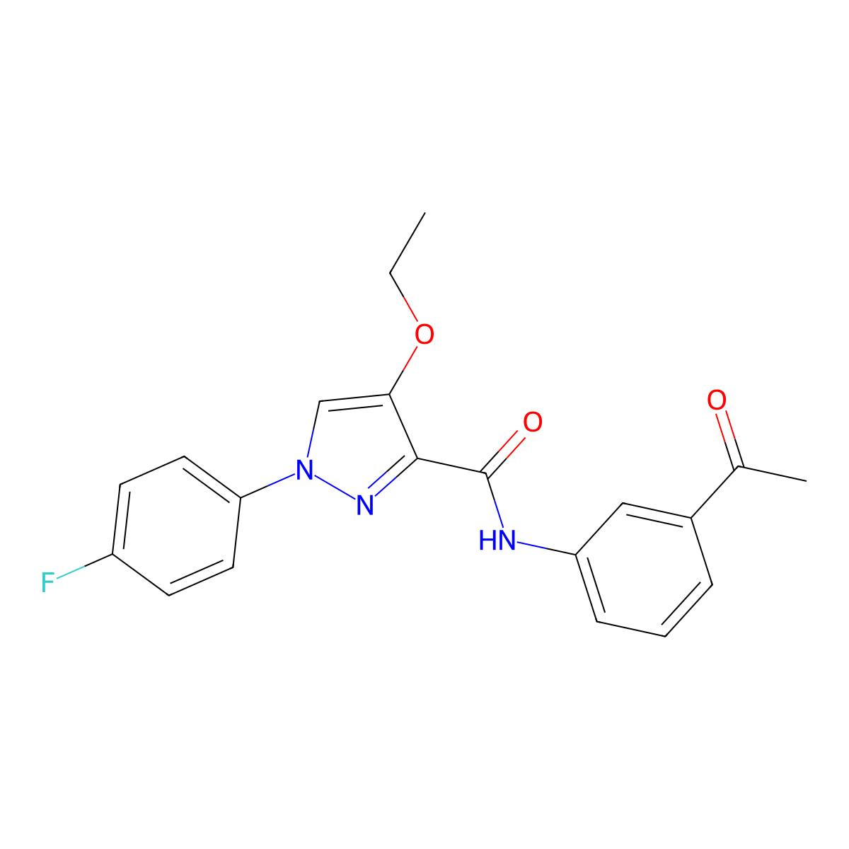 N-(3-acetylphenyl)-4-ethoxy-1-(4-fluorophenyl)-1H-pyrazole-3-carboxamide molecular structure, CAS 1208402-29-2