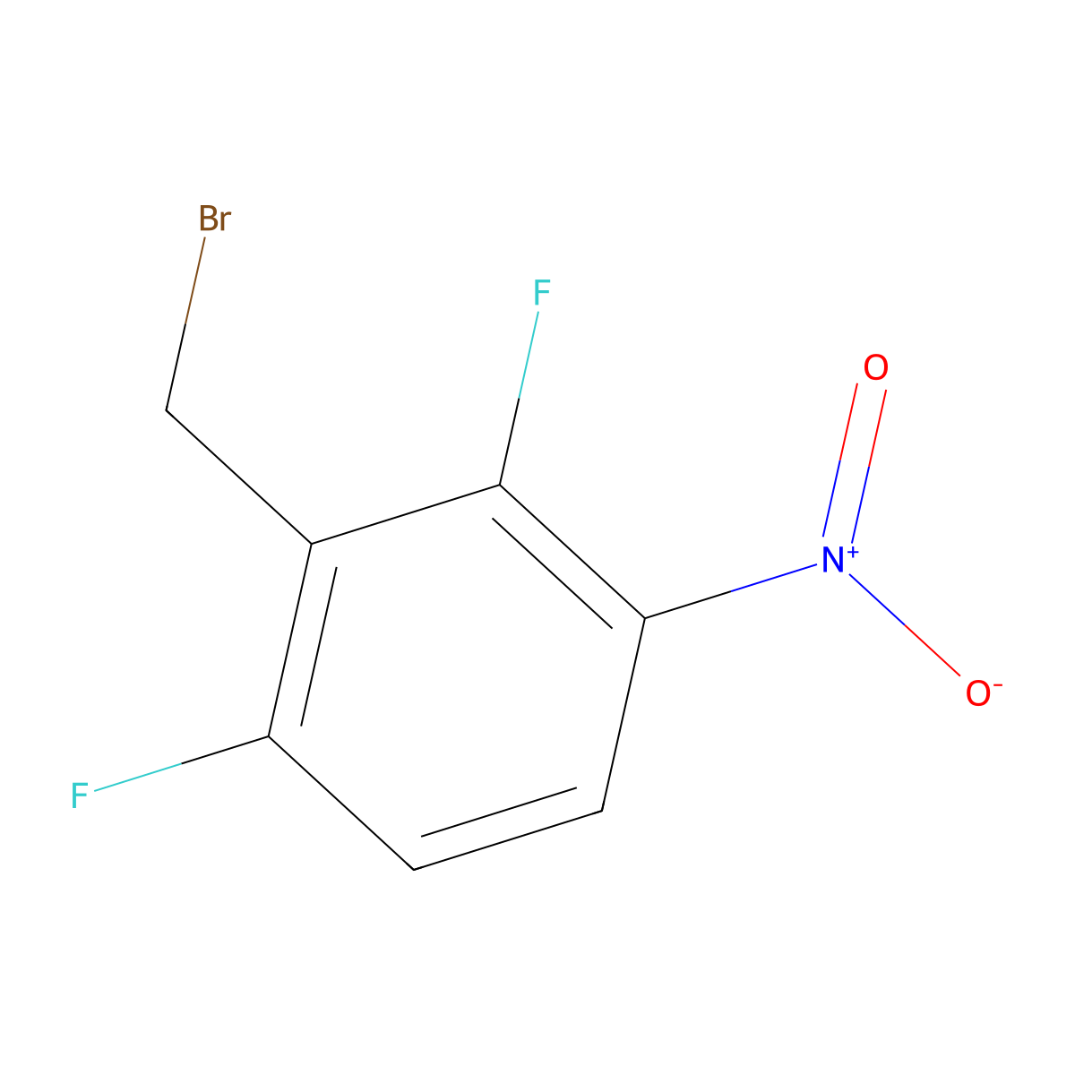 2-(Bromomethyl)-1,3-difluoro-4-nitrobenzene molecular structure, CAS 1208405-18-8
