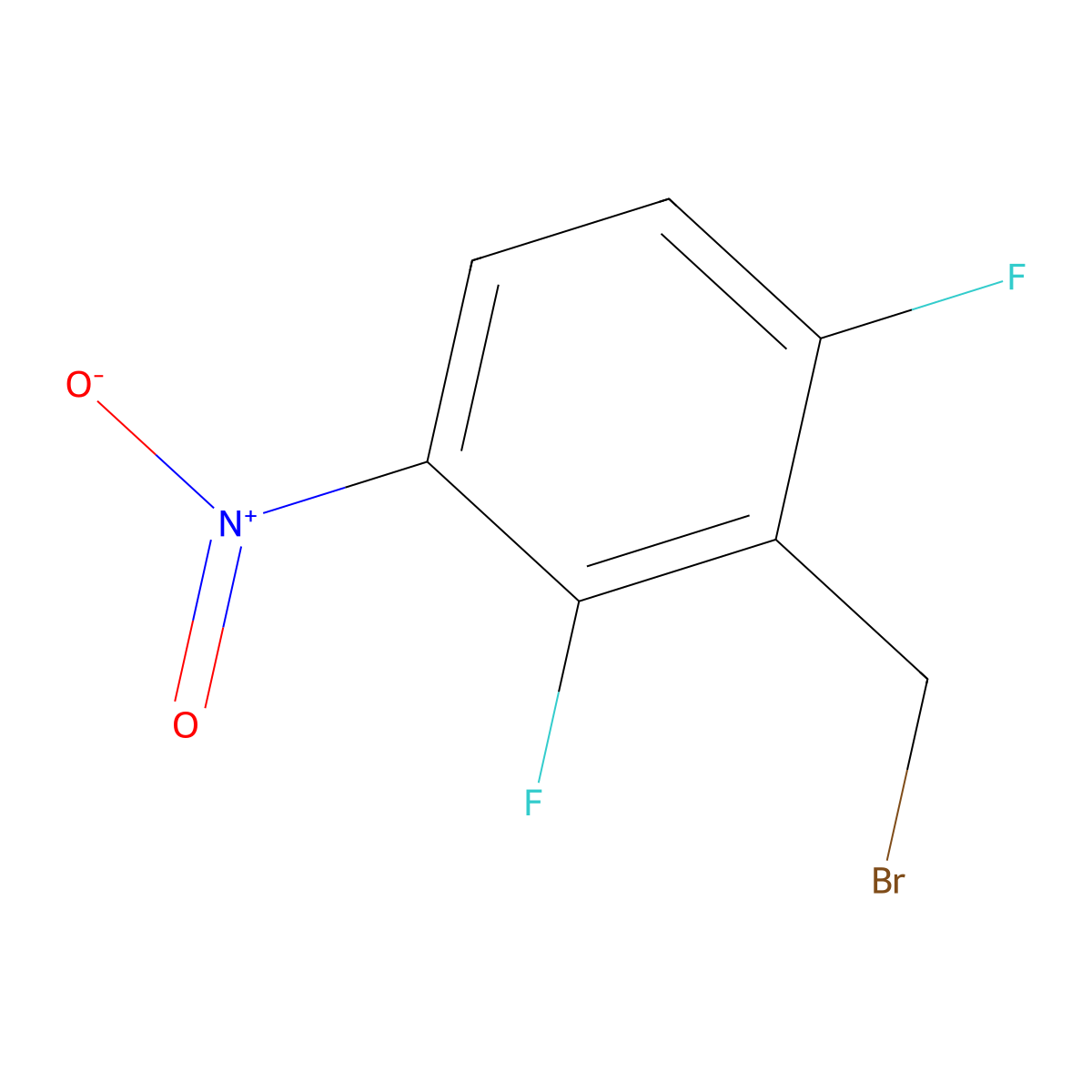 2-(Bromomethyl)-1,3-difluoro-4-nitrobenzene molecular structure, CAS 1208405-18-8