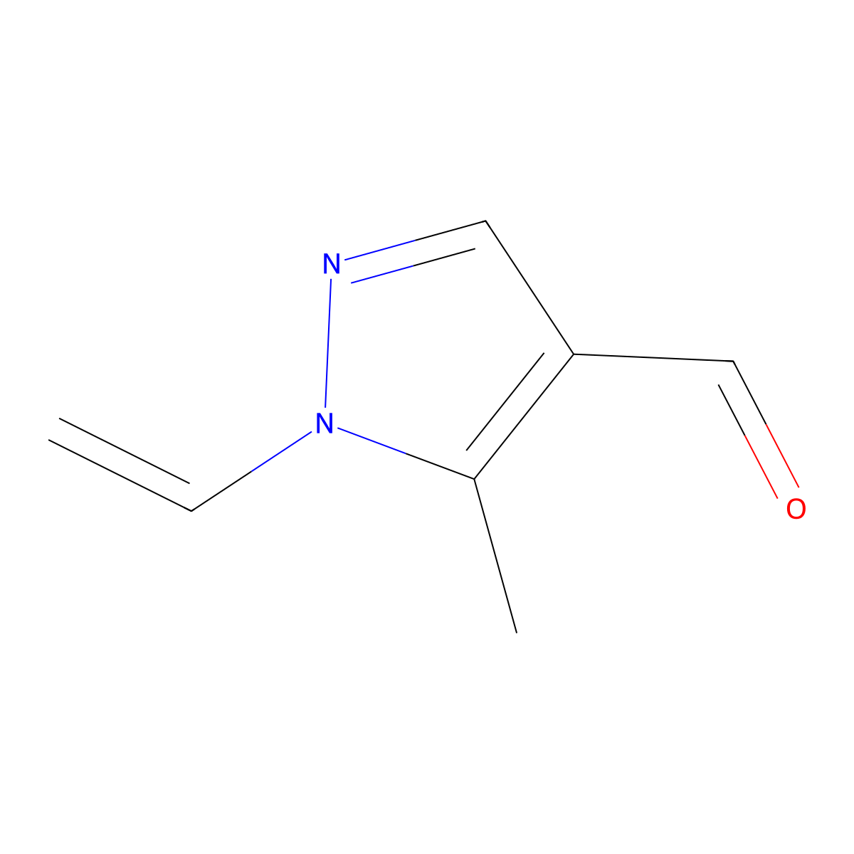5-Methyl-1-vinyl-1H-pyrazole-4-carbaldehyde molecular structure, CAS 120841-97-6