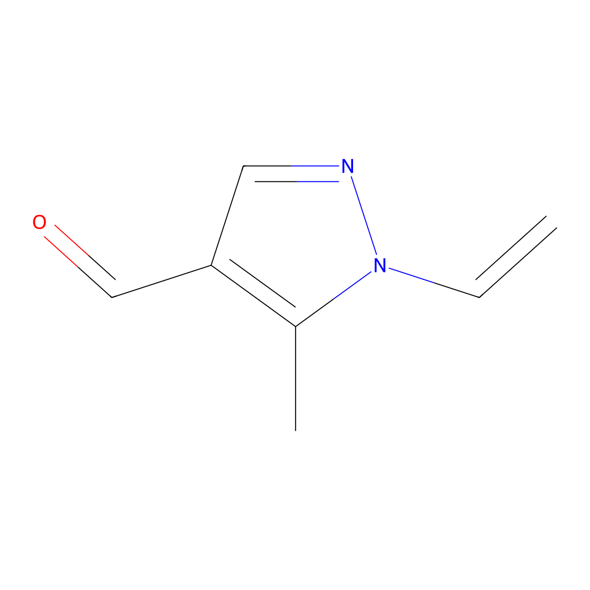 5-Methyl-1-vinyl-1H-pyrazole-4-carbaldehyde molecular structure, CAS 120841-97-6