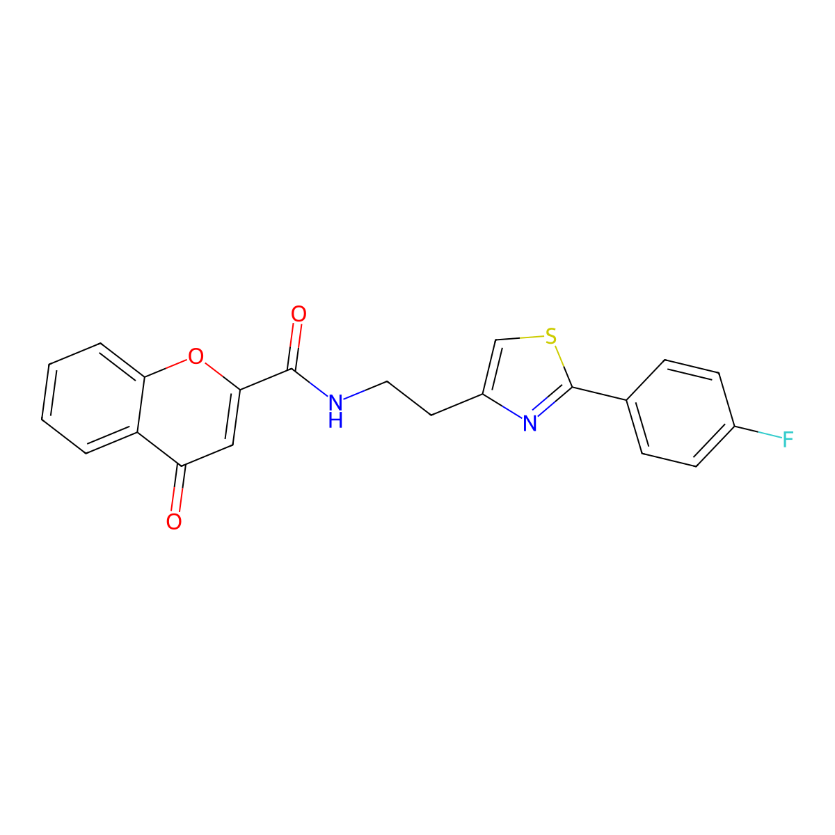 N-(2-(2-(4-fluorophenyl)thiazol-4-yl)ethyl)-4-oxo-4H-chromene-2-carboxamide molecular structure, CAS 1208418-62-5