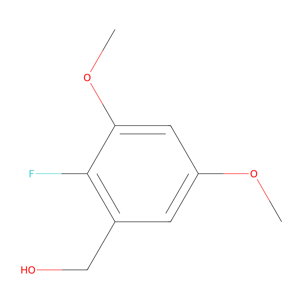 (2-Fluoro-3,5-dimethoxyphenyl)methanol molecular structure, CAS 1208429-54-2