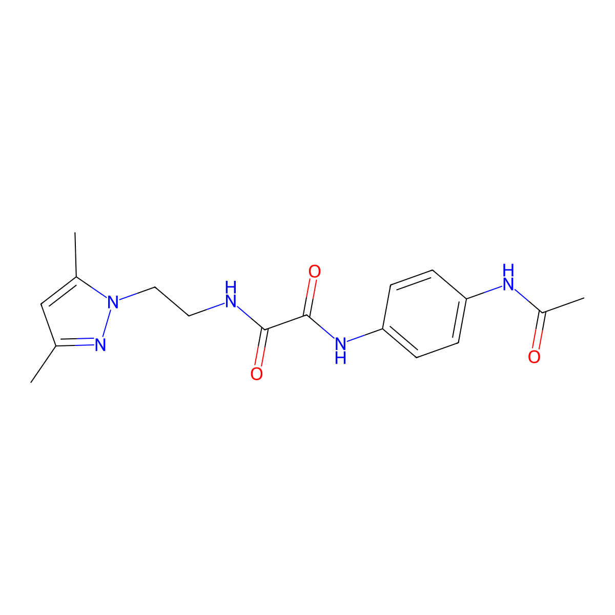 N-[2-(3,5-dimethyl-1H-pyrazol-1-yl)ethyl]-N'-(4-acetamidophenyl)ethanediamide molecular structure, CAS 1208434-30-3